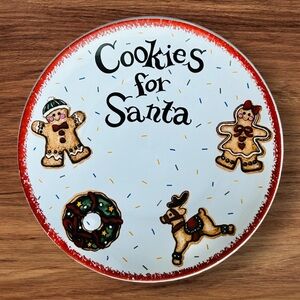 ✅ 5 for $25 - Cookies for Santa Plate - Gingerbread Cookie Motif, 8 Inches